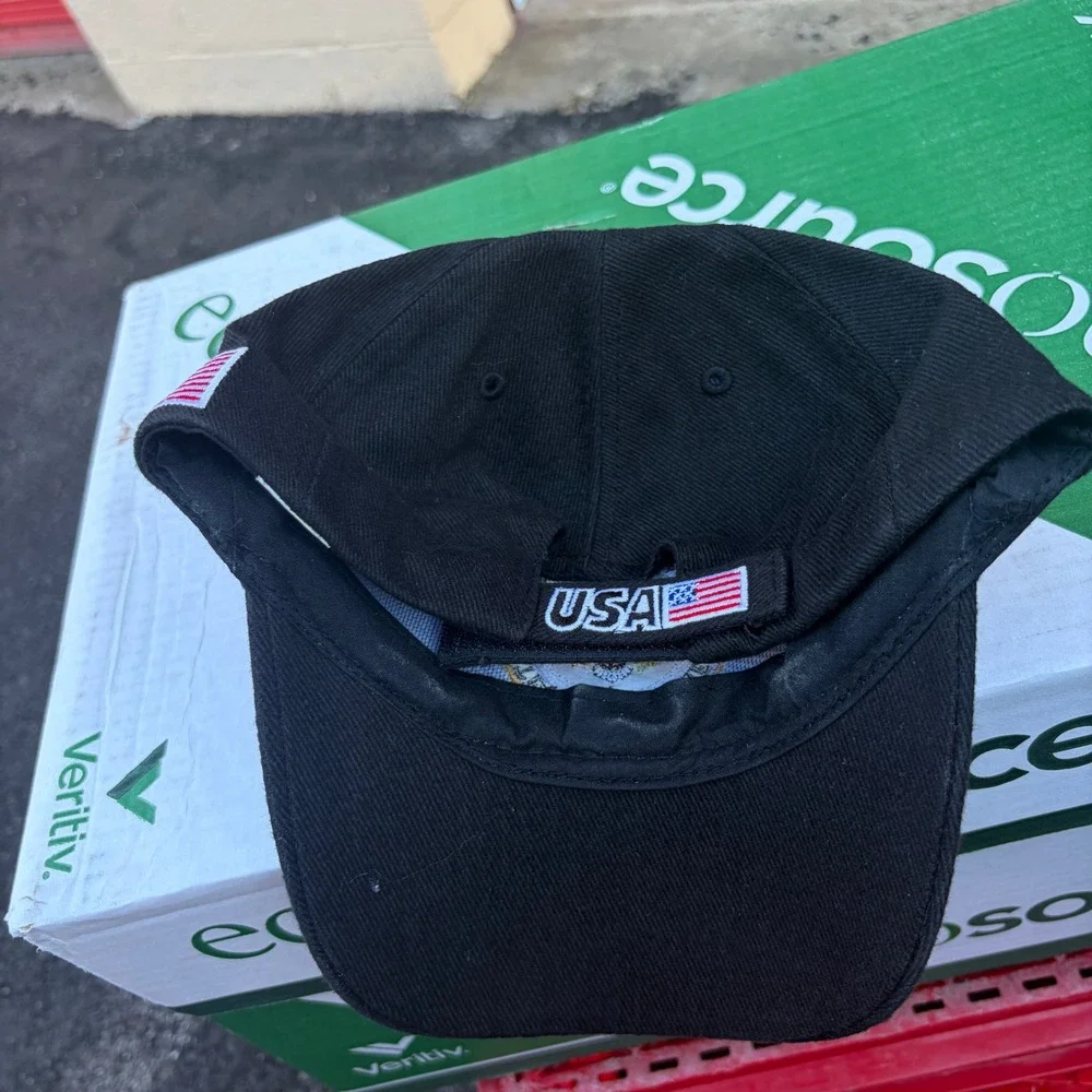 Ronald Reagan‎ Presidential Seal Hat Black Peace Through Strength USA Flag Cap